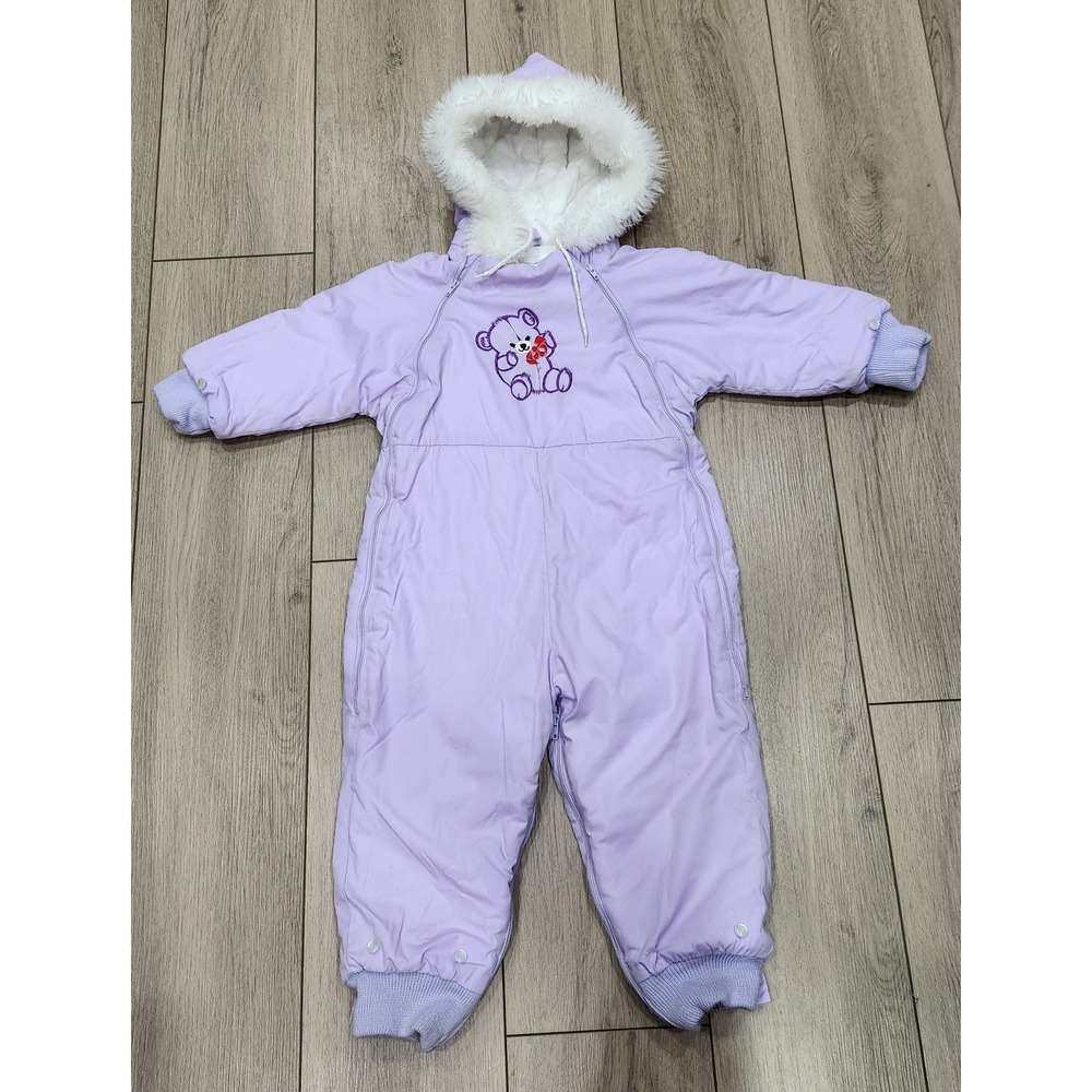 Montgomery Ward Vintage Lilac Hooded Snowsuit‎ Bunting Baby Toddler 24 Months